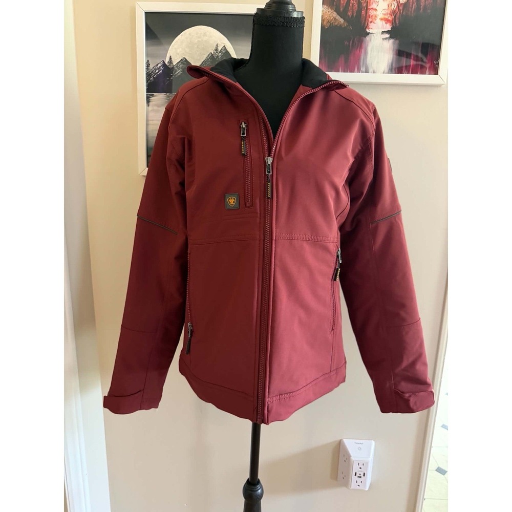 Ariat Rebar Women's Burgundy Equestrian Jacket Performance Outerwear Long Sleeve